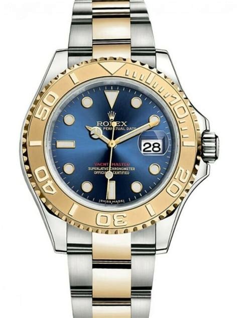 rolex yacht master gold blue|Rolex Yacht-Master for sale.